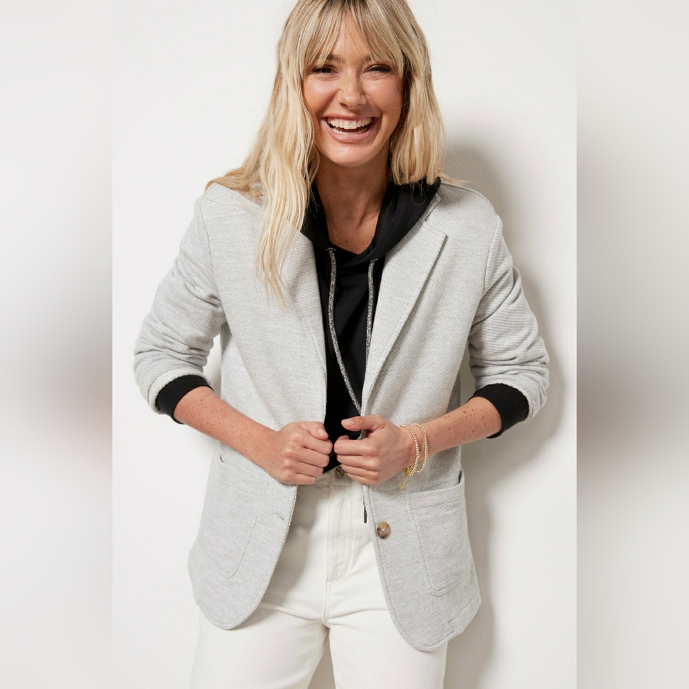 Faherty Light Gray Knit Inlet Blazer Medium